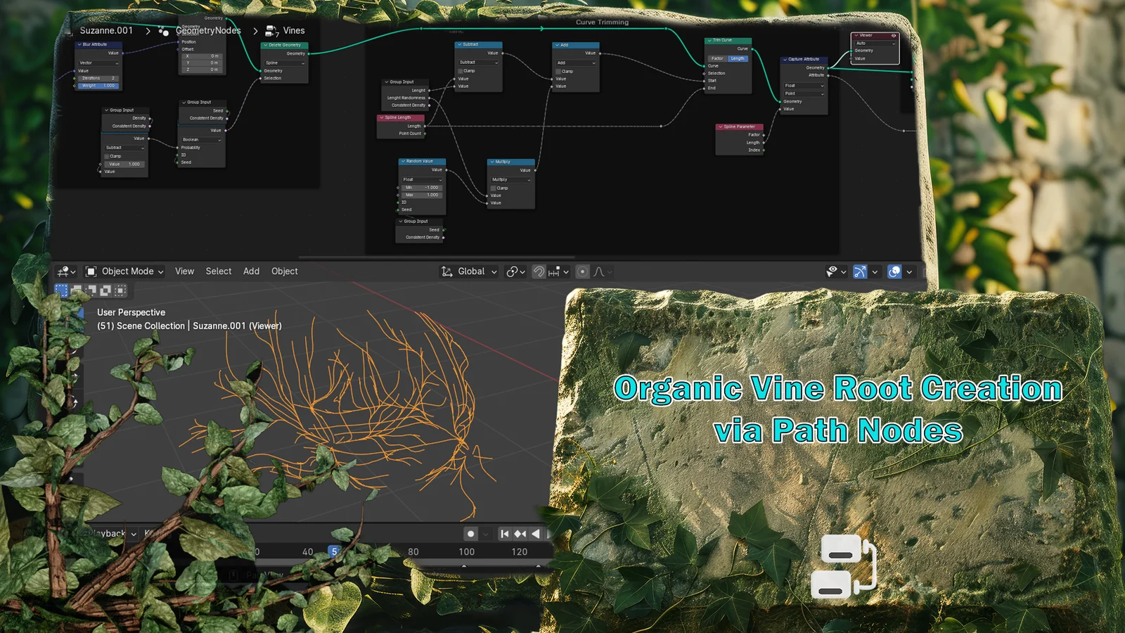 Geometry Nodes Workshop: Jungle Vines screenshot 5