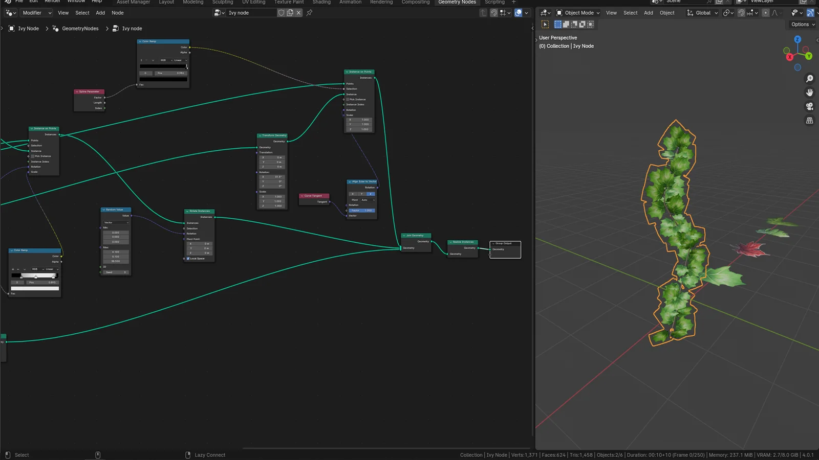 Ivy Foliage Geometry Node screenshot 3