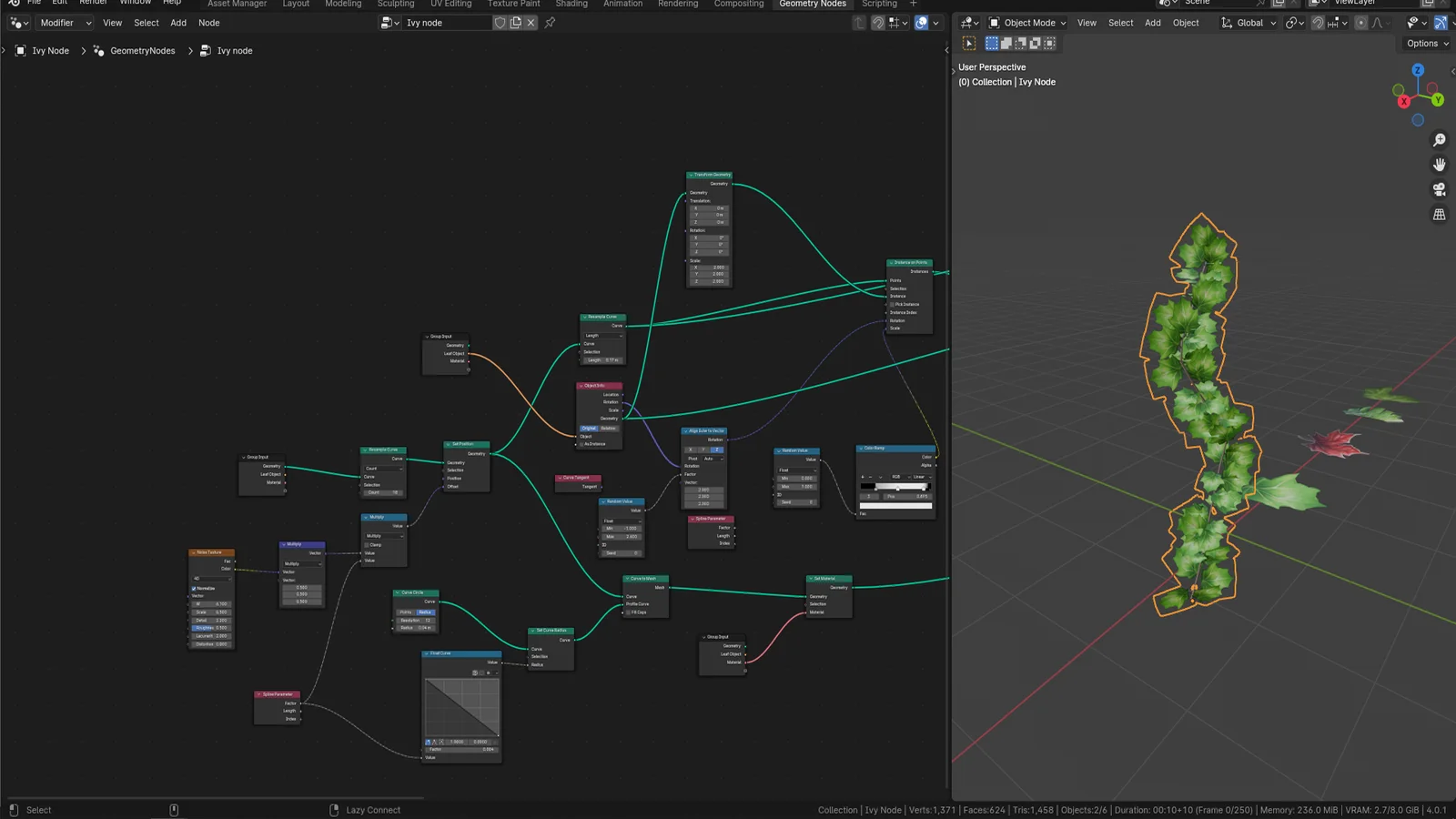 Ivy Foliage Geometry Node screenshot 4