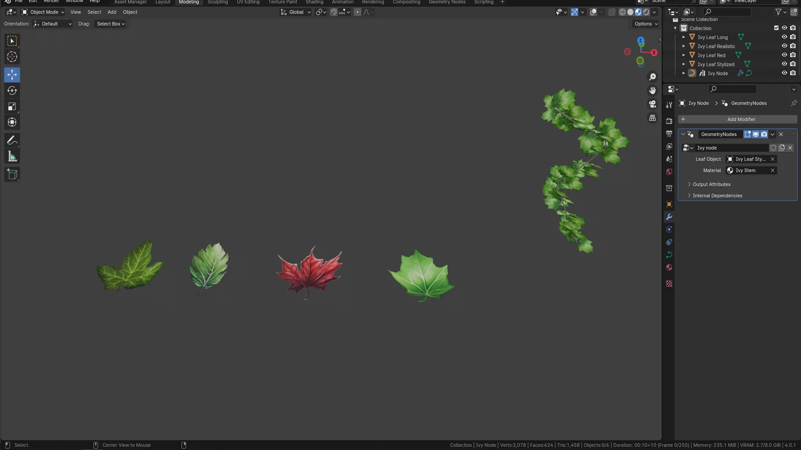 Ivy Foliage Geometry Node screenshot 7