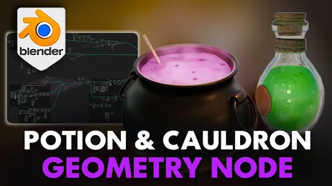 Magic Potion & Cauldron Liquid - Blender geometry nodes