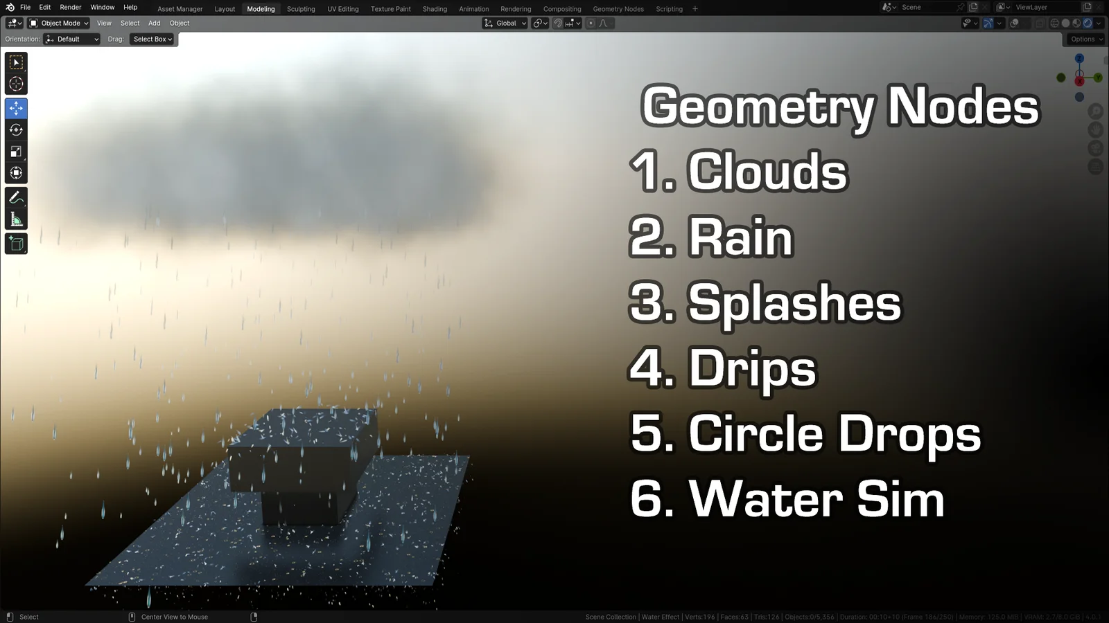 Procedural Rain Geometry Node Pack screenshot 7