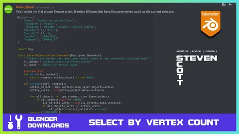Select by Vertex Count - Blender addons