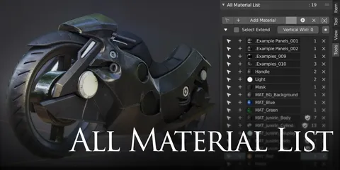 All Material List - Blender addons