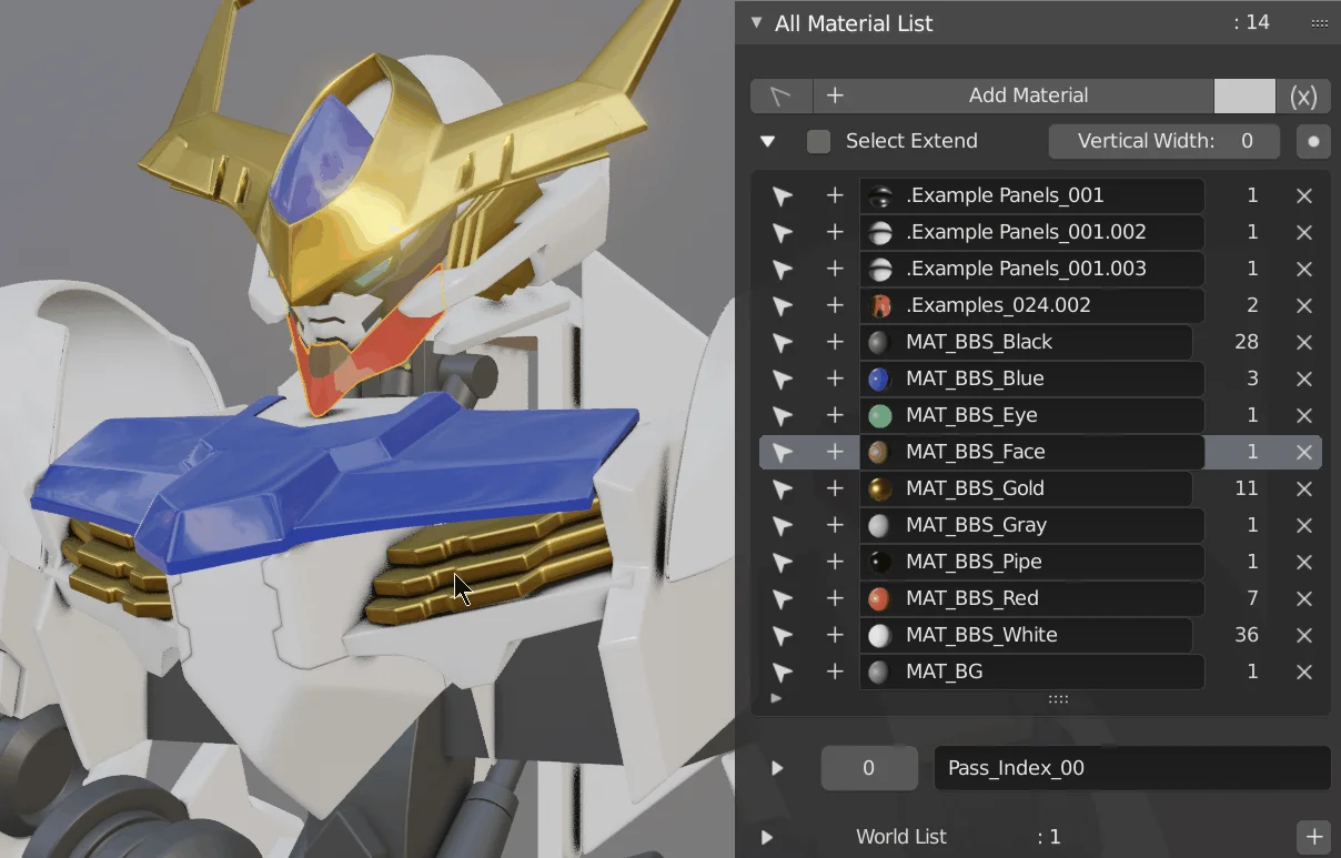 All Material List screenshot 2