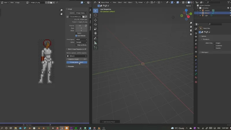 Batch Image Sequence to GP - Blender addons