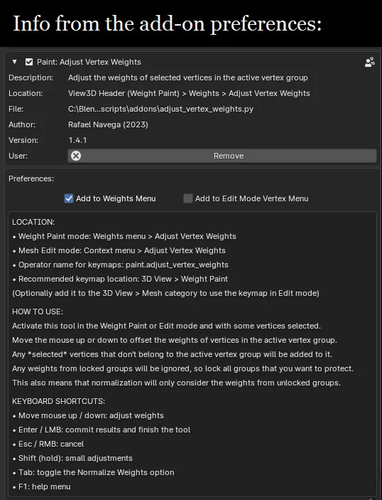 Adjust Vertex Weights screenshot 5
