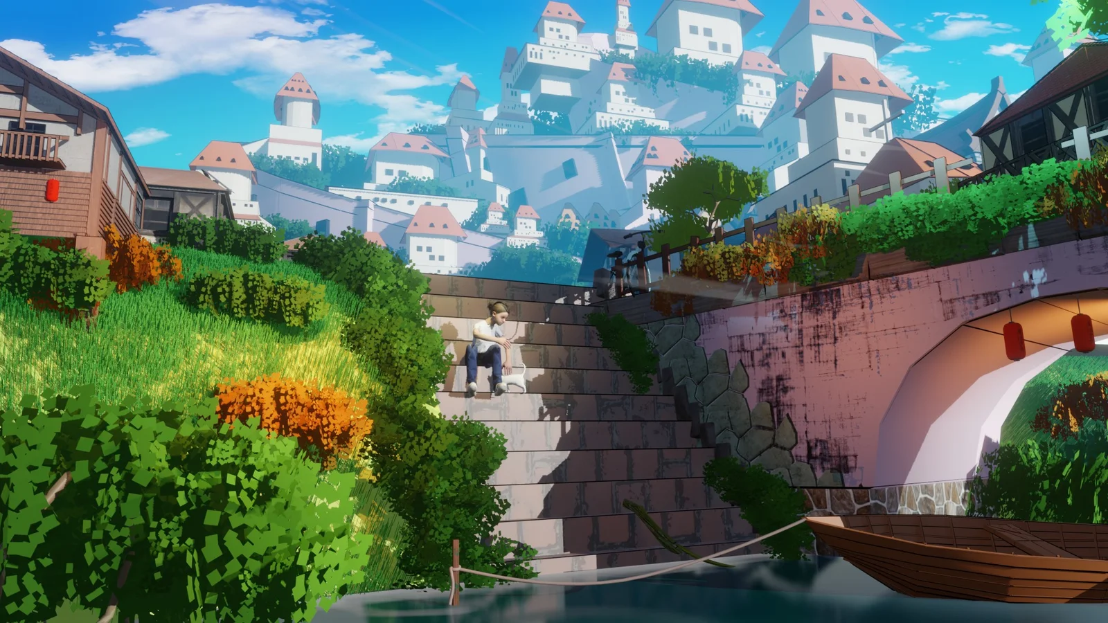 Anime Village Town Scene screenshot 2