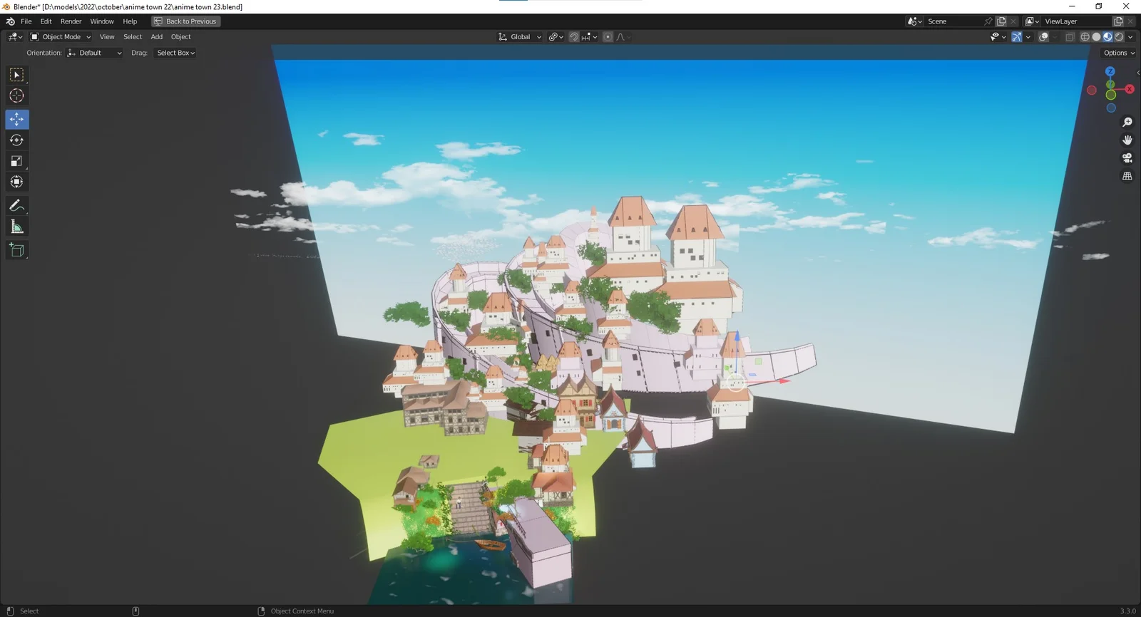 Anime Village Town Scene screenshot 4