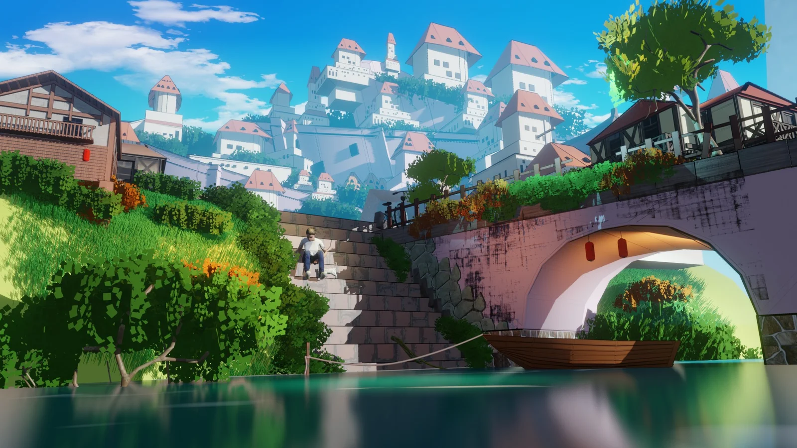 Anime Village Town Scene screenshot 6