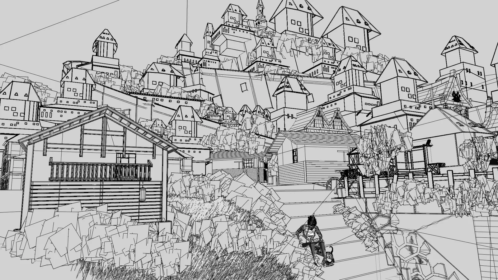 Anime Village Town Scene screenshot 8