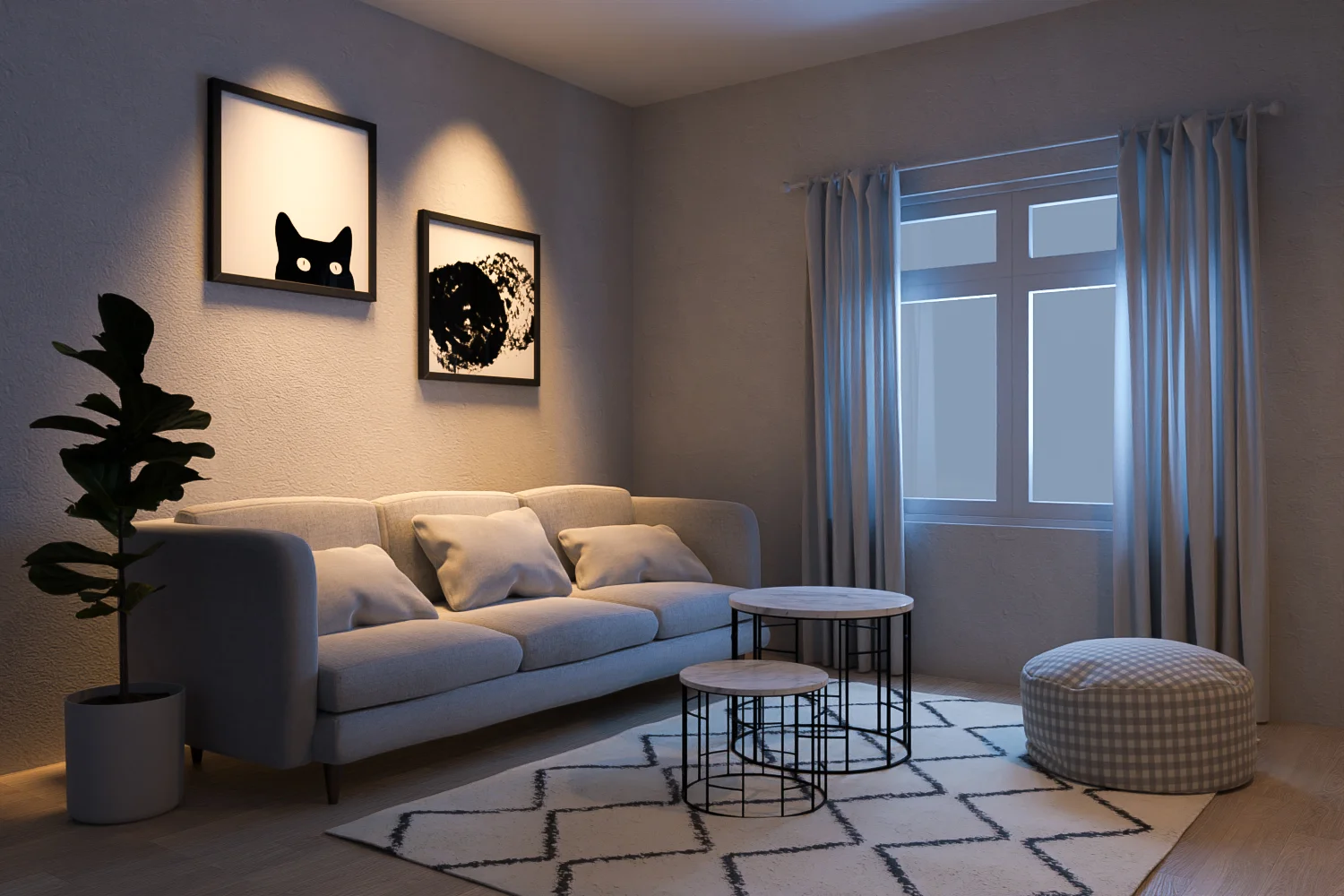 Scandinavian Living Room Archviz screenshot 4