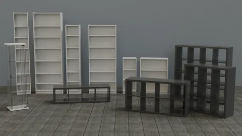 Free Standing Shelves - Blender 3d models