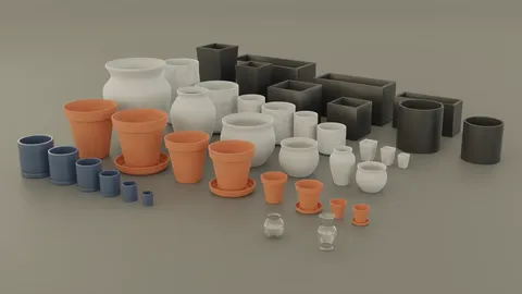Planters, Flower Pots, and Vases - Blender 3d models