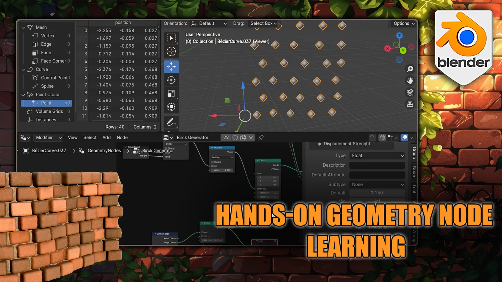 Geometry Node Brick Walls Workshop screenshot 4