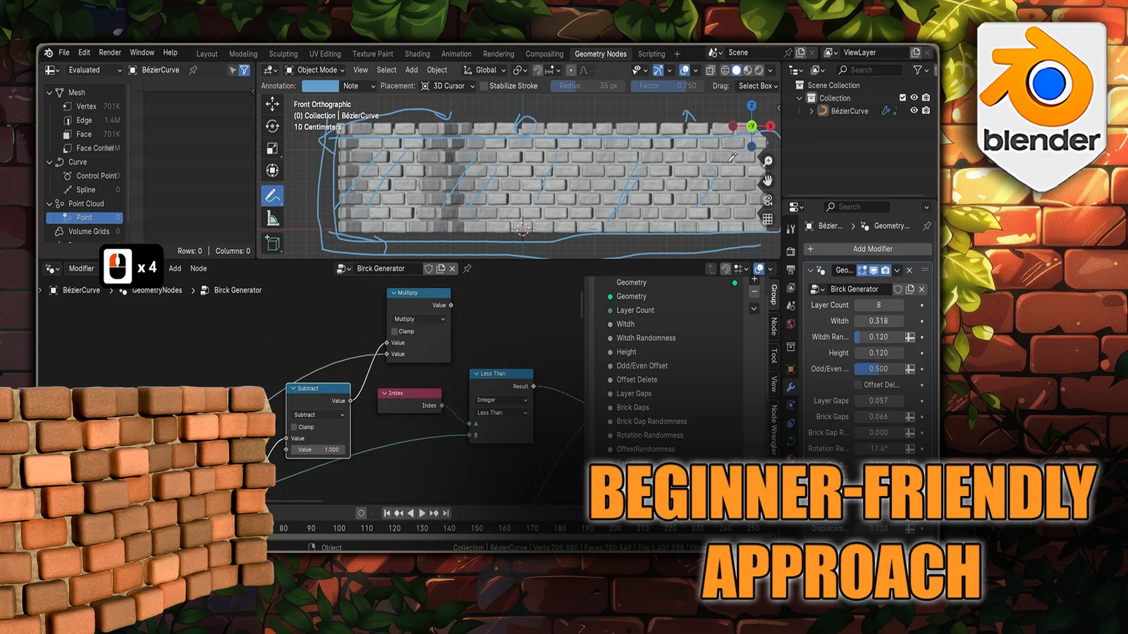 Geometry Node Brick Walls Workshop screenshot 7