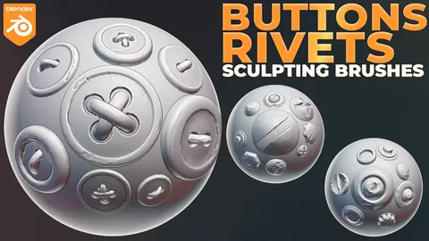 Buttons And Rivets Brushes - Blender sculpting brushes