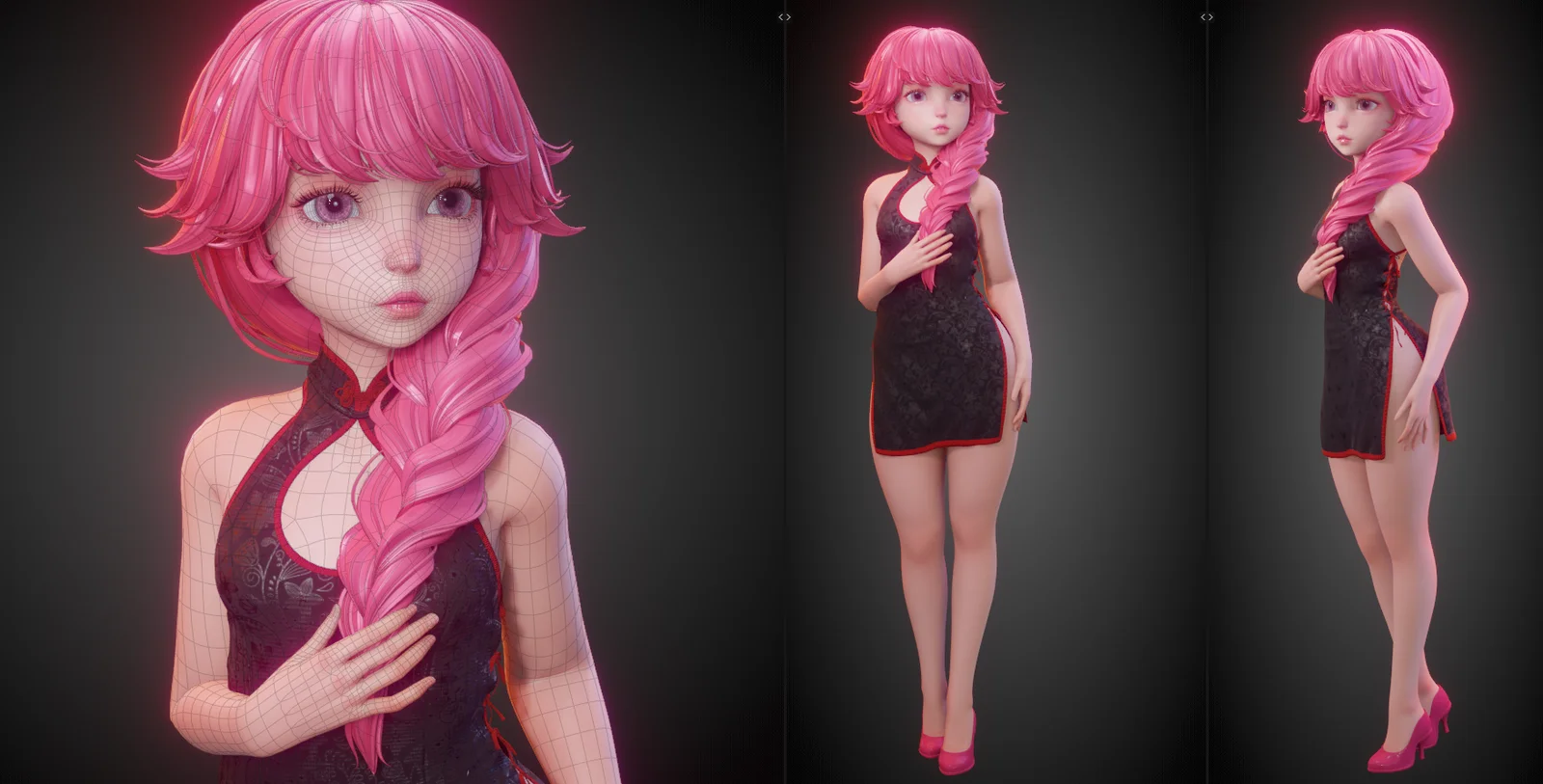 Character Modeling: Black & Pink screenshot 3