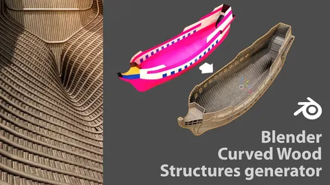 Curved Wood Structures - Blender geometry nodes