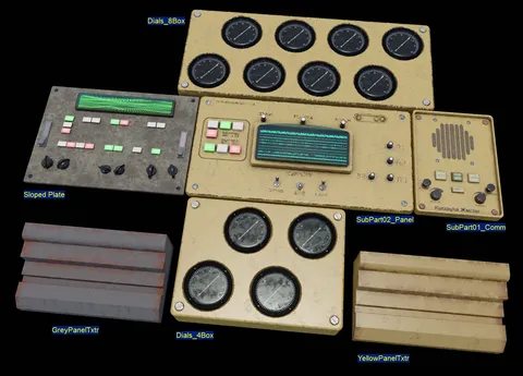Dials, Displays and Panels - Blender 3d models