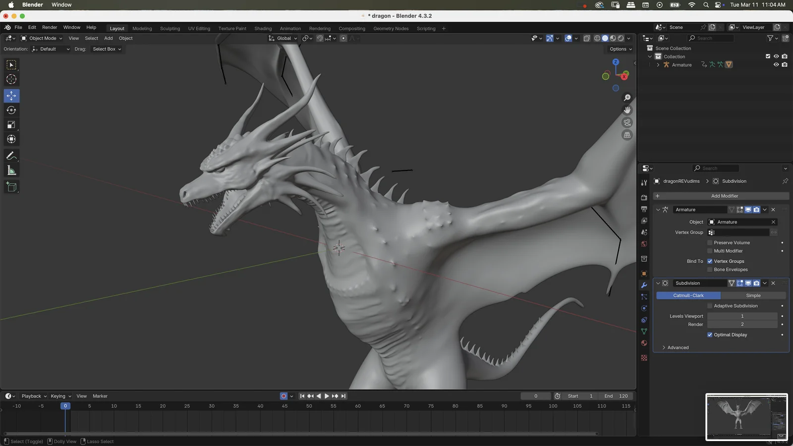 Rigged Dragon Basemesh screenshot 2