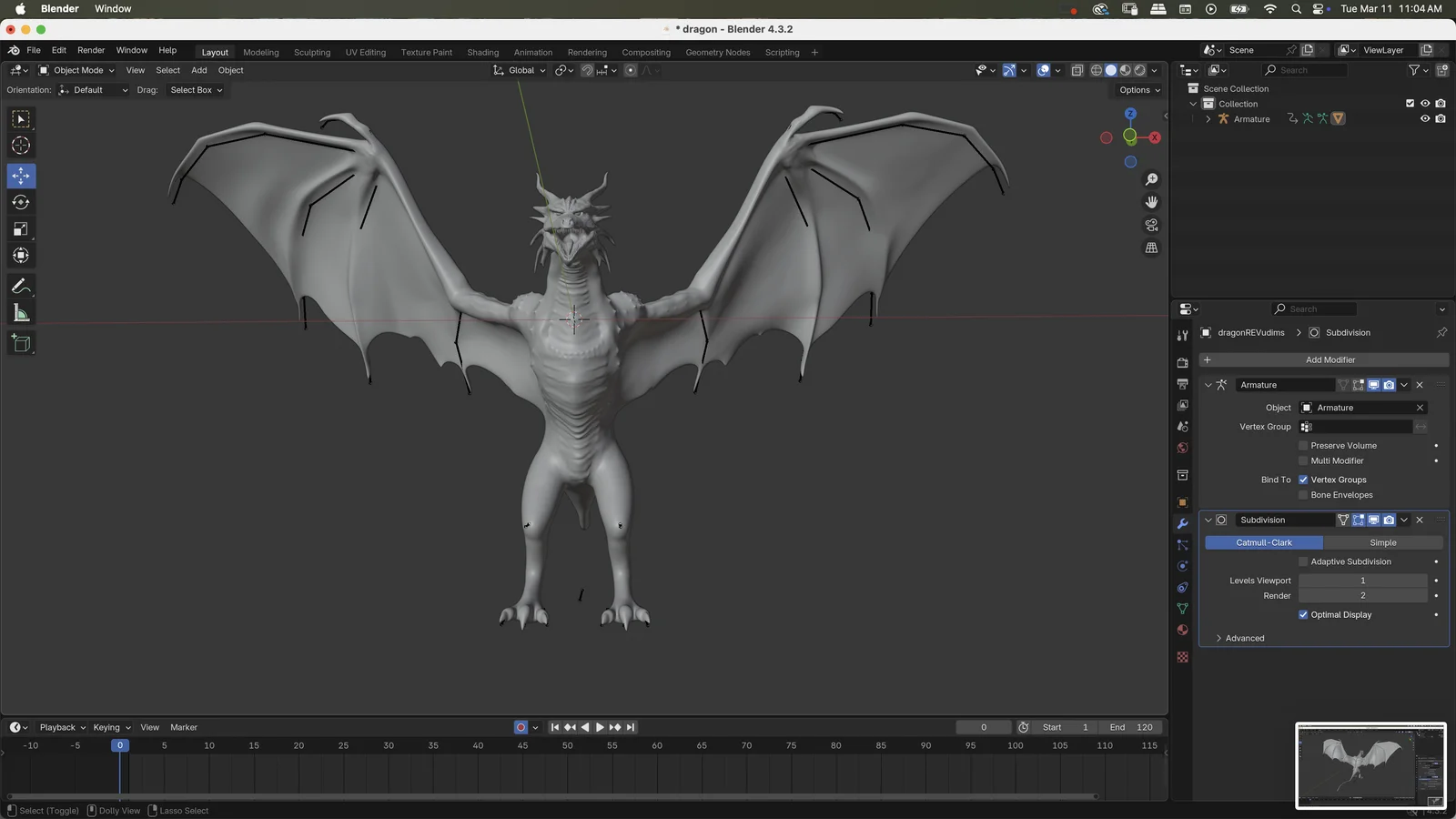 Rigged Dragon Basemesh screenshot 3