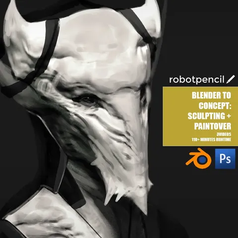 Concept Sculpting and Paintover - Blender tutorials & courses