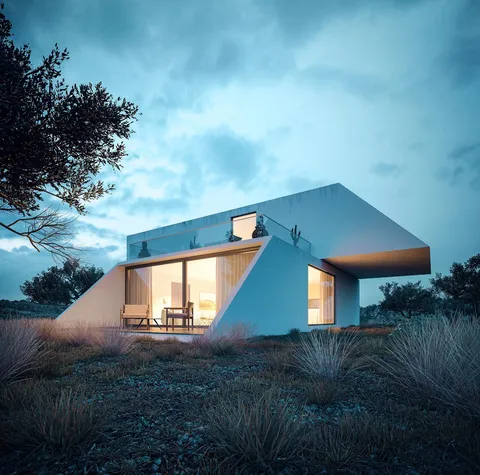 Modern House Exterior - Blender scenes