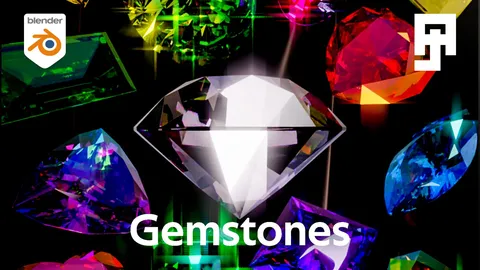 Gemstone Mesh and Materials - Blender 3d models