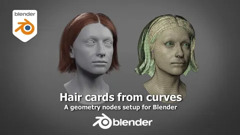 Hair Cards From Curves - Blender geometry nodes