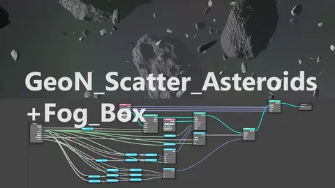 Asteroids Scatter & Fog Box - Blender geometry nodes