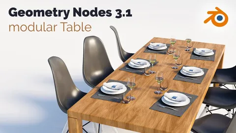 Table With Chairs And Decoration - Blender geometry nodes