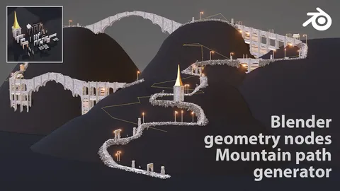 Mountain Path Generator - Blender geometry nodes