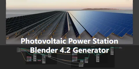 Photovoltaic Power Plant Generator - Blender geometry nodes