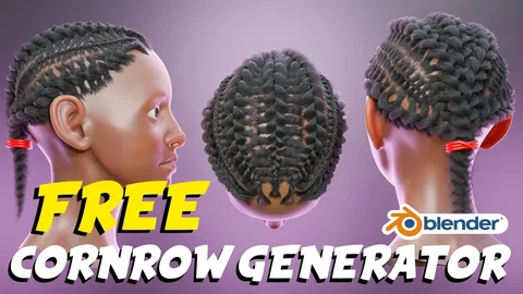 Procedural Cornrow Generator - Blender geometry nodes