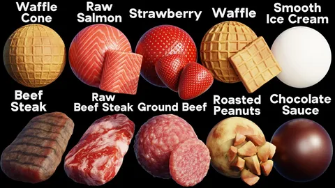 Procedural Food Material Pack 4 - Blender shaders