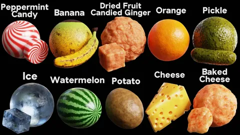 Procedural Food Pack 1 - Blender shaders