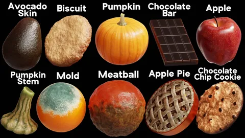 Procedural Food Pack 2 - Blender shaders