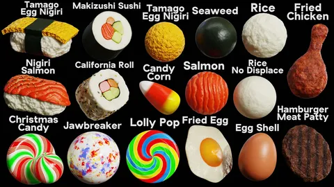 Procedural Food Pack 3 - Blender shaders