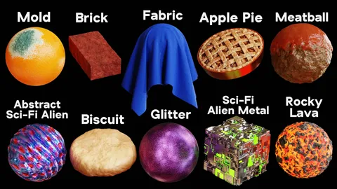 Procedural Material Pack 12 - Blender shaders