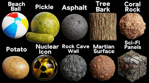 Procedural Material Pack 9 - Blender shaders