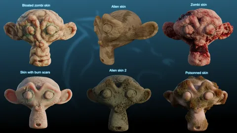 Procedural Horror Materials - Blender shaders