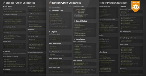 Blender Python Cheatsheet - Blender tutorials & courses
