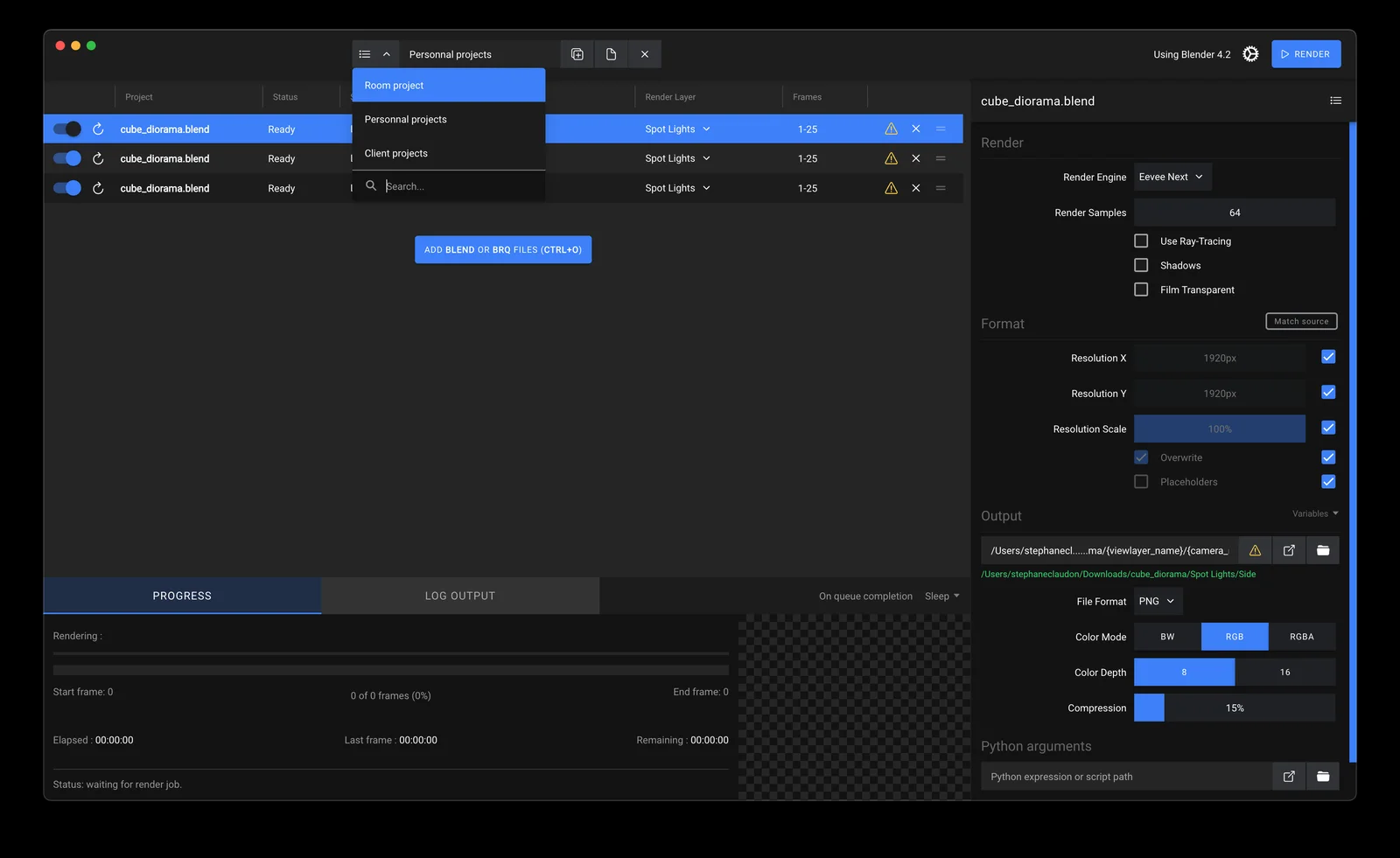 Render Queue screenshot 2
