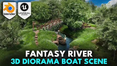 Blender to UE5: Fantasy River Diorama - Blender tutorials & courses