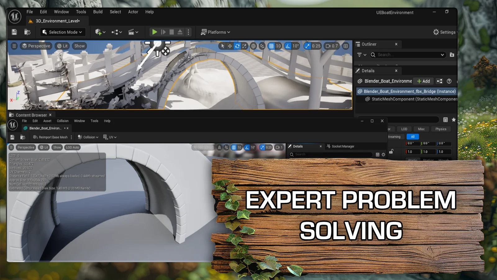 Blender to UE5: Fantasy River Diorama screenshot 6