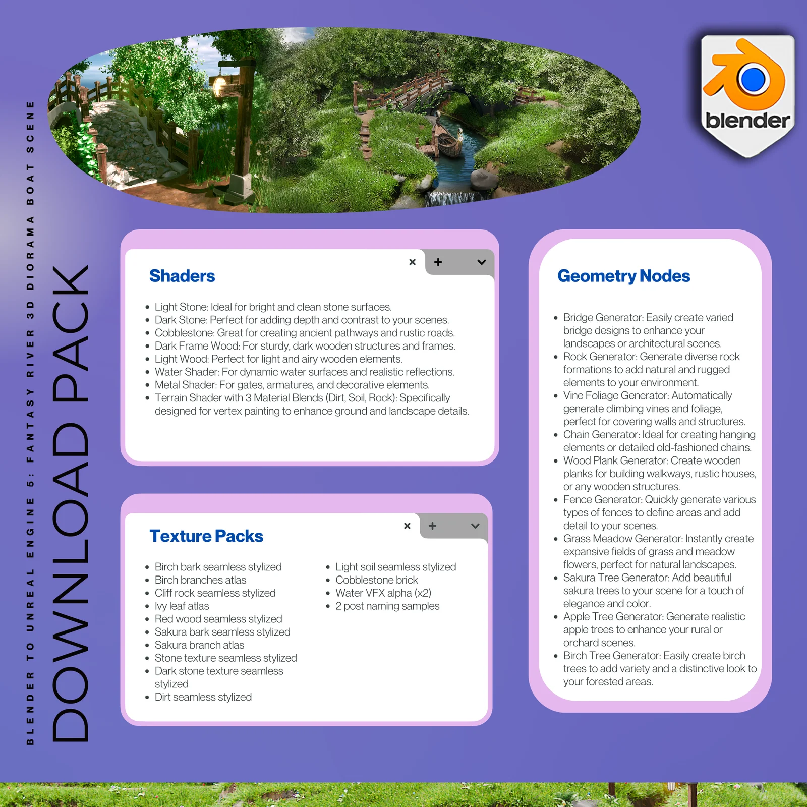 Blender to UE5: Fantasy River Diorama screenshot 8