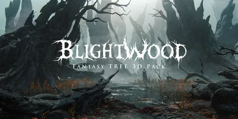 Blightwood Fantasy Trees - Blender 3d models