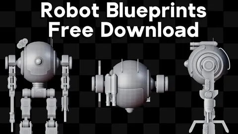 Sci-Fi Combat Robot Blueprints - Blender tutorials & courses