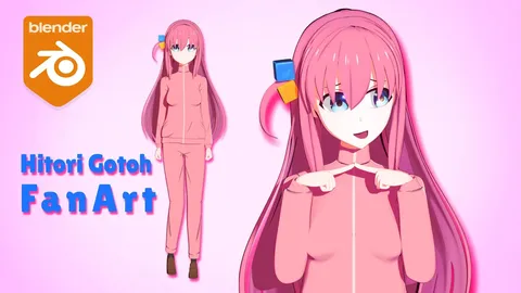 Bocchi The Rock Fanart - Blender 3d models